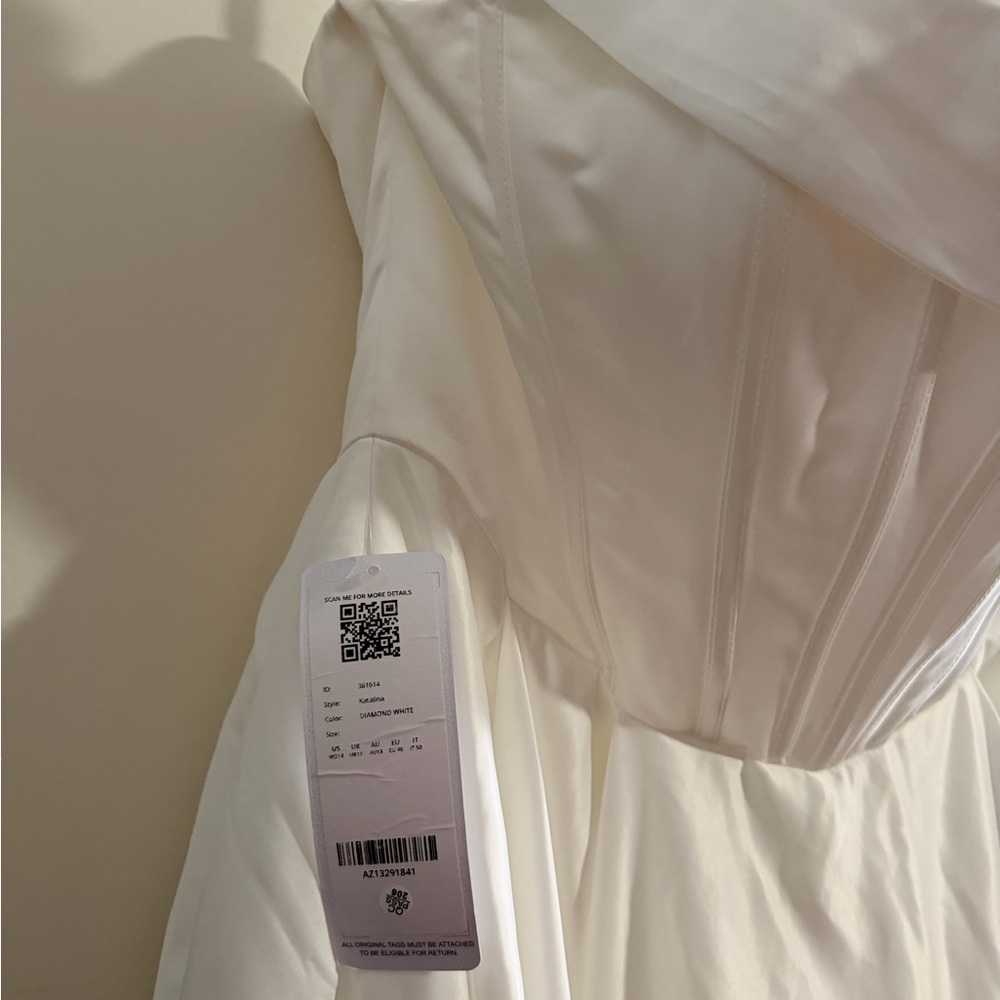 Azazie Katalina Ball Gown Strapless Wedding Dress NWT Size 14 - Picture 9 of 9